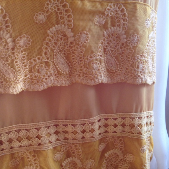 Mustard Yellow Frill hem Mini Dress - Picture 2 of 4